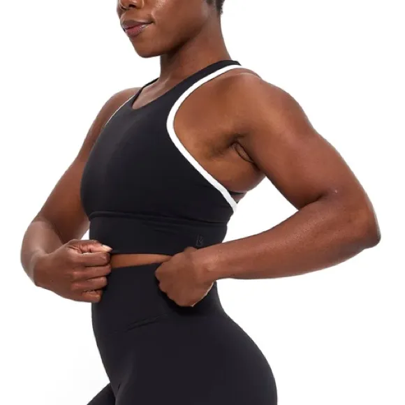 BUFFBUNNY Geo Sports Bra Onyx Black/White. Size Large. New With Tags. - Image 3