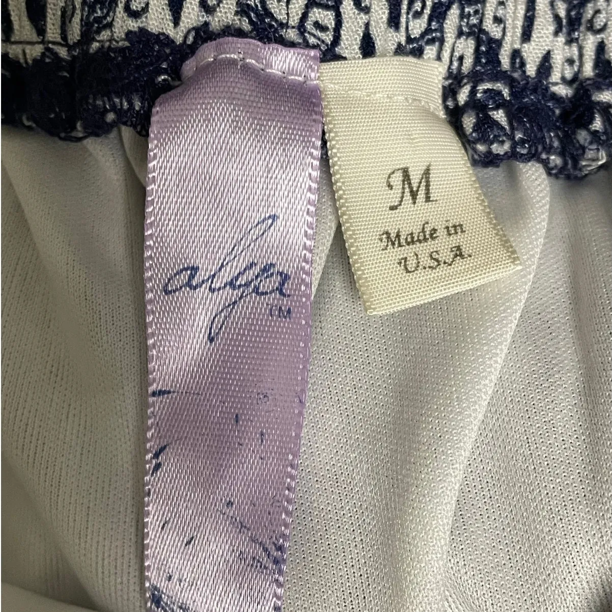 Alya Blue Geo-print Striped Column Skirt size Medium - Image 5