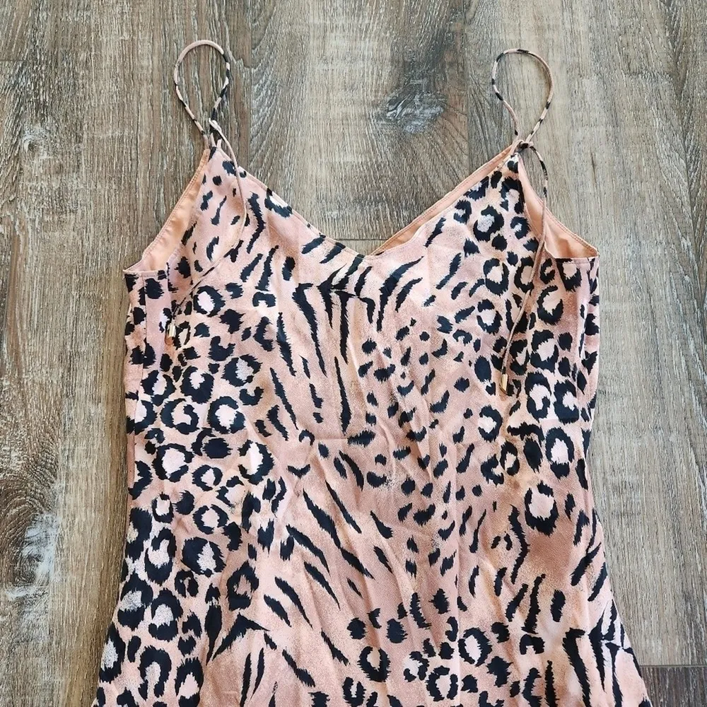 Paige Cicely Silk Faded Leopard Print Slip Dress Size XS NWT Sleeveless Knee - Image 8