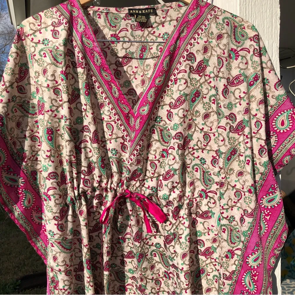 Ana & Kate Paisley Swim Coverup, One Size Pink Size undefined - Image 2