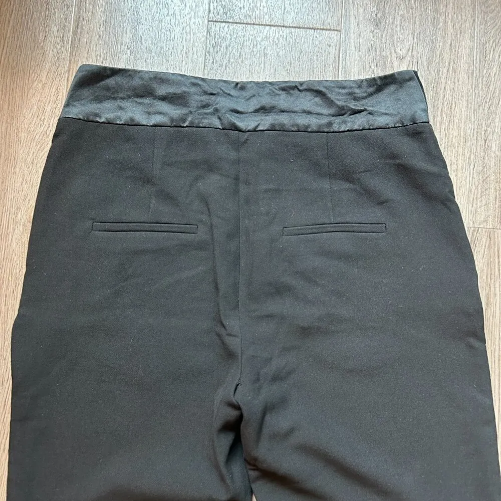 Veronica Beard Satin-Trimmed Crepe Flared High Rise Pants Size 12/14 Tall - Image 12