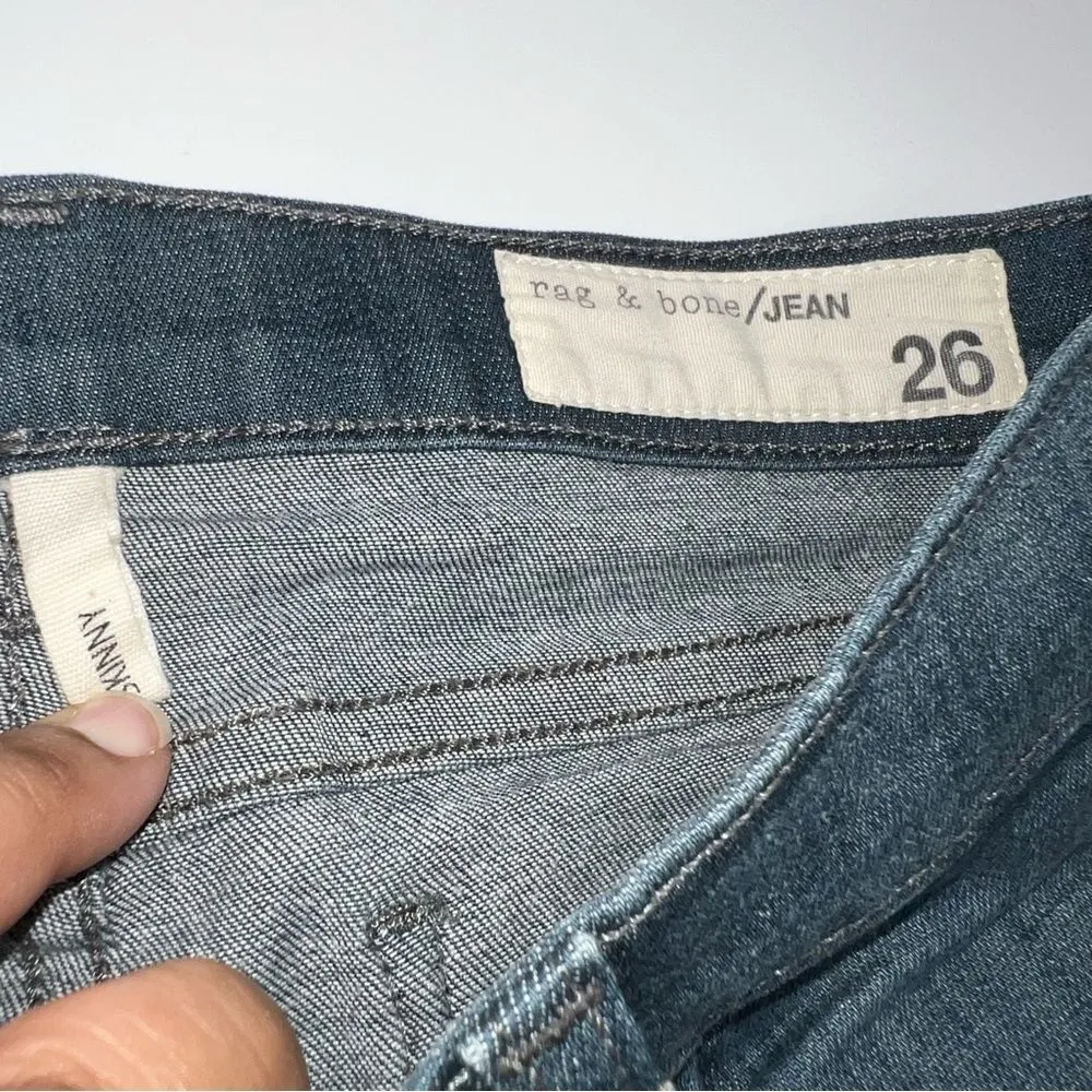 Rag & Bone Woman's Skinny PINNER Cut Medium Wash Mid-Rise Jeans Size 26 - Image 11