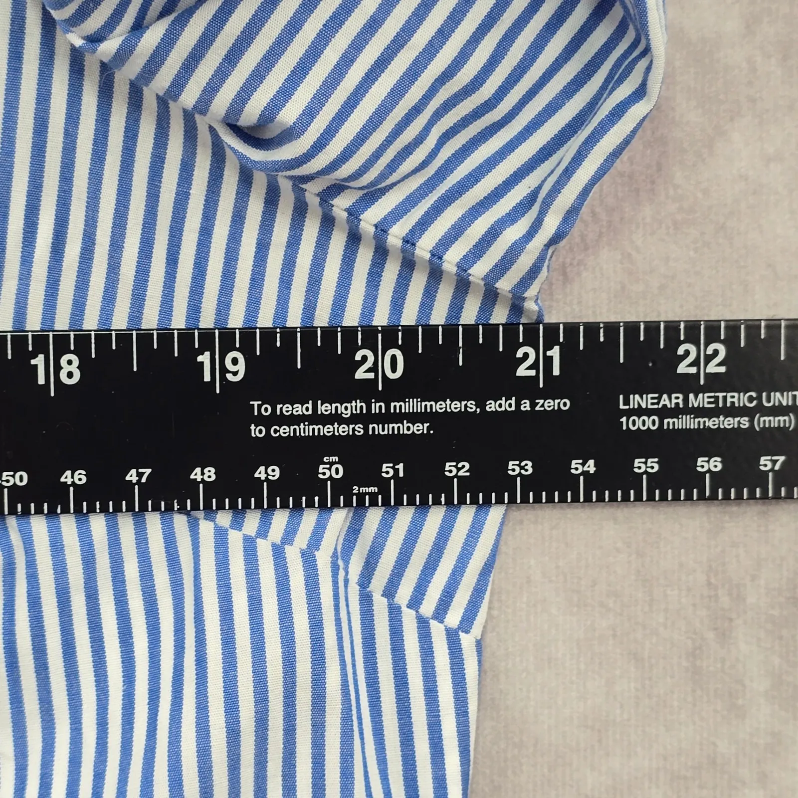 J. Crew Stripe Blue Button Office Preppy Grunge Y2K Minimalist Shirt Top Large - Image 12