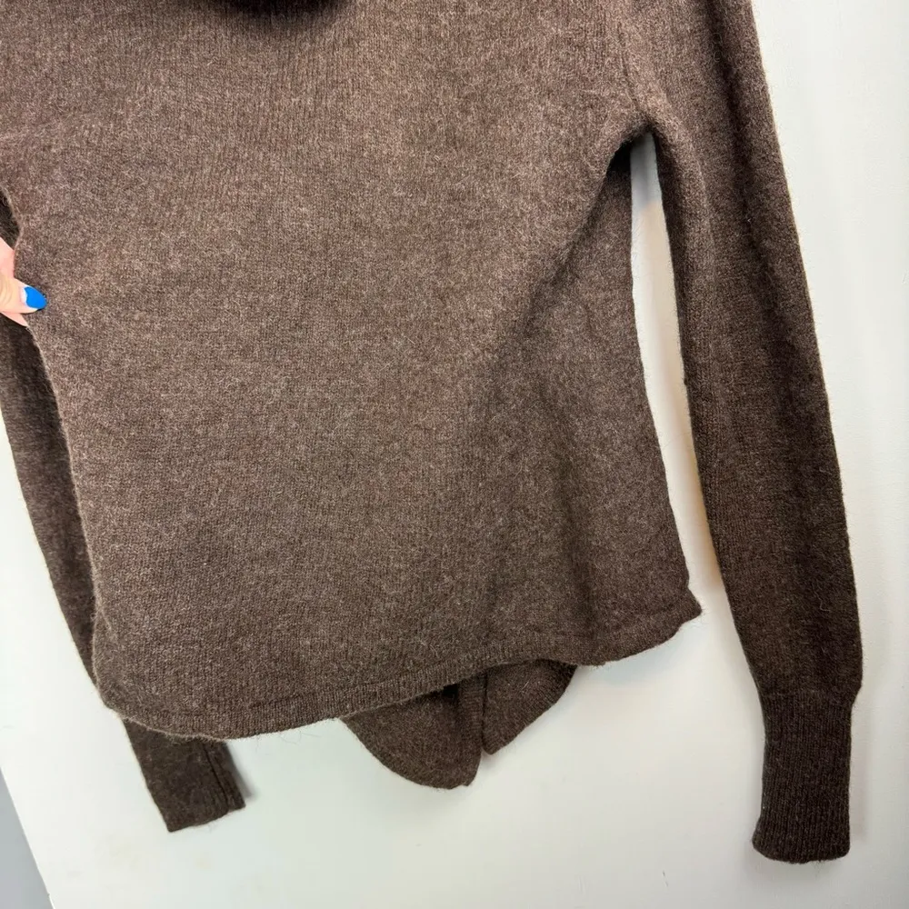 Betabrand Black Sheep Wool Alpaca Wrap Cardigan Sweater Brown Sz S/M - Image 14