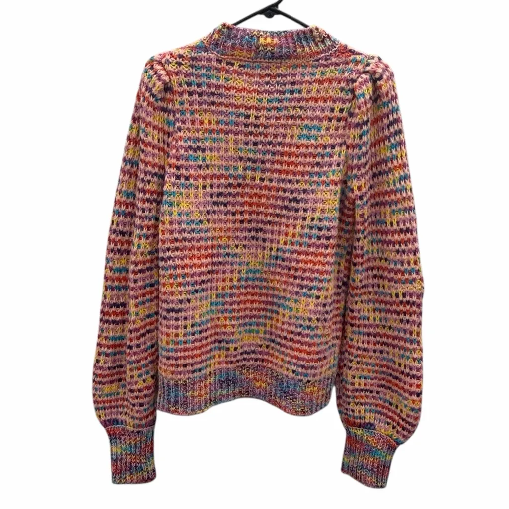 Dear John Puff Sleeve Multicolor Knit Sweater Womens Medium - Image 10