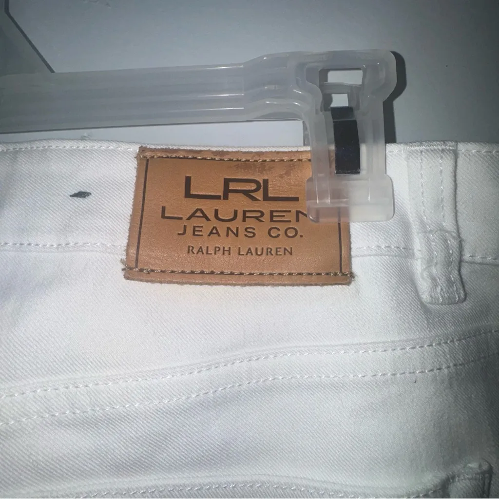 Ralph Lauren Jean‎ Co. women’s classic straight cropped White Jeans Pants Size - Image 5