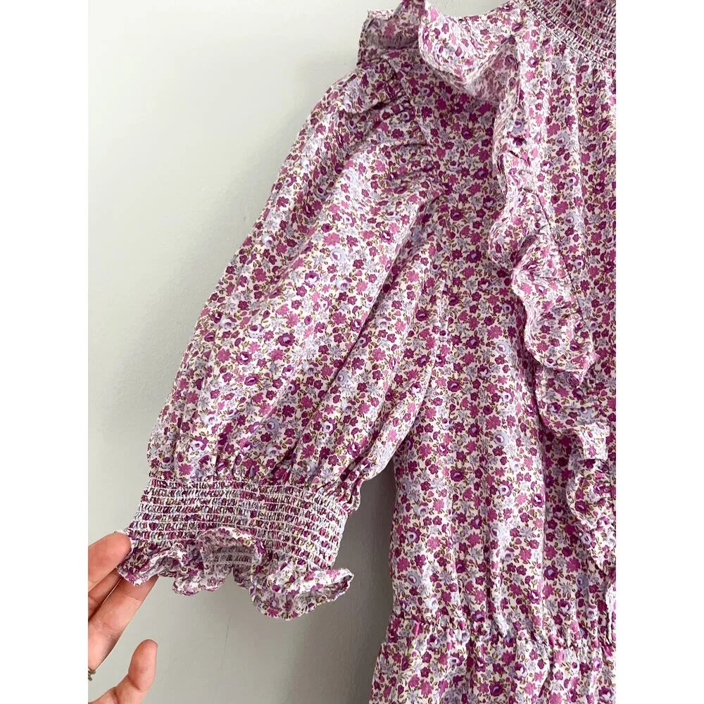 Tuckernuck | Hyacinth House | Purple Floral Periwinkle Mini Dress | Sz XS - Image 4