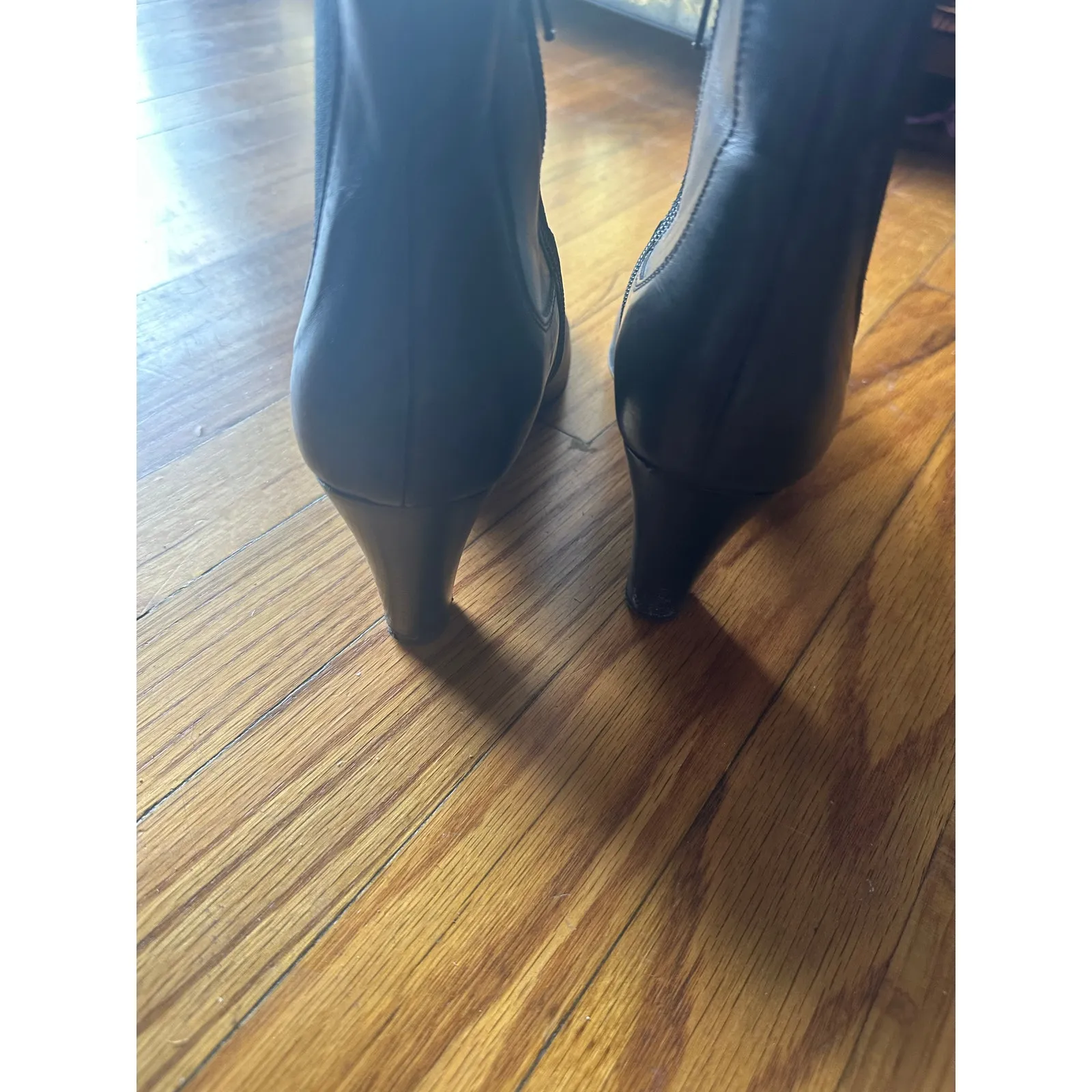 AGL (Attilio Giusti Leombruni) Black Leather Ankle Boots — Made in Italy Sz 40 - Image 2