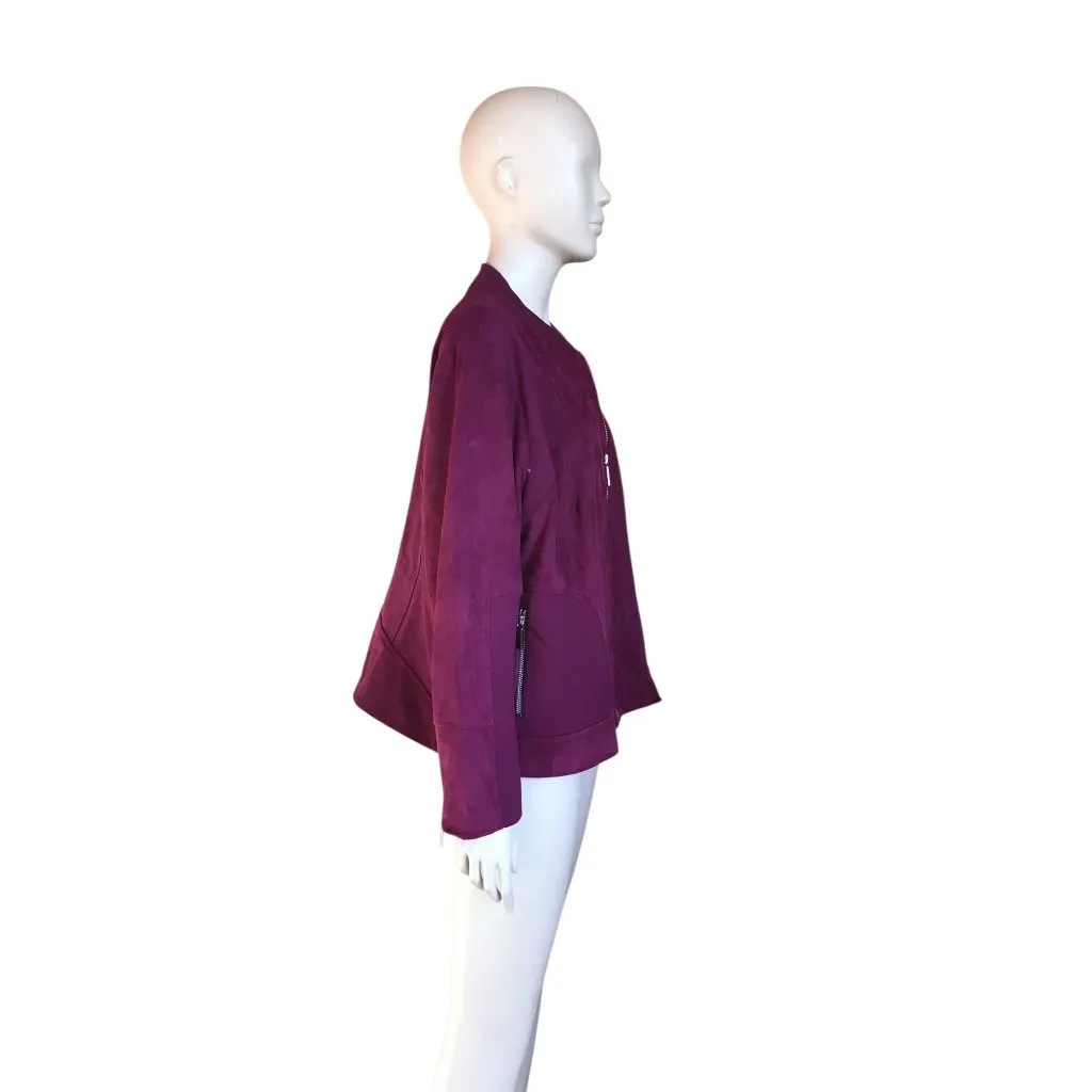Chico's Chico’s Purple Faux Suede Zip Up Jacket - Image 3