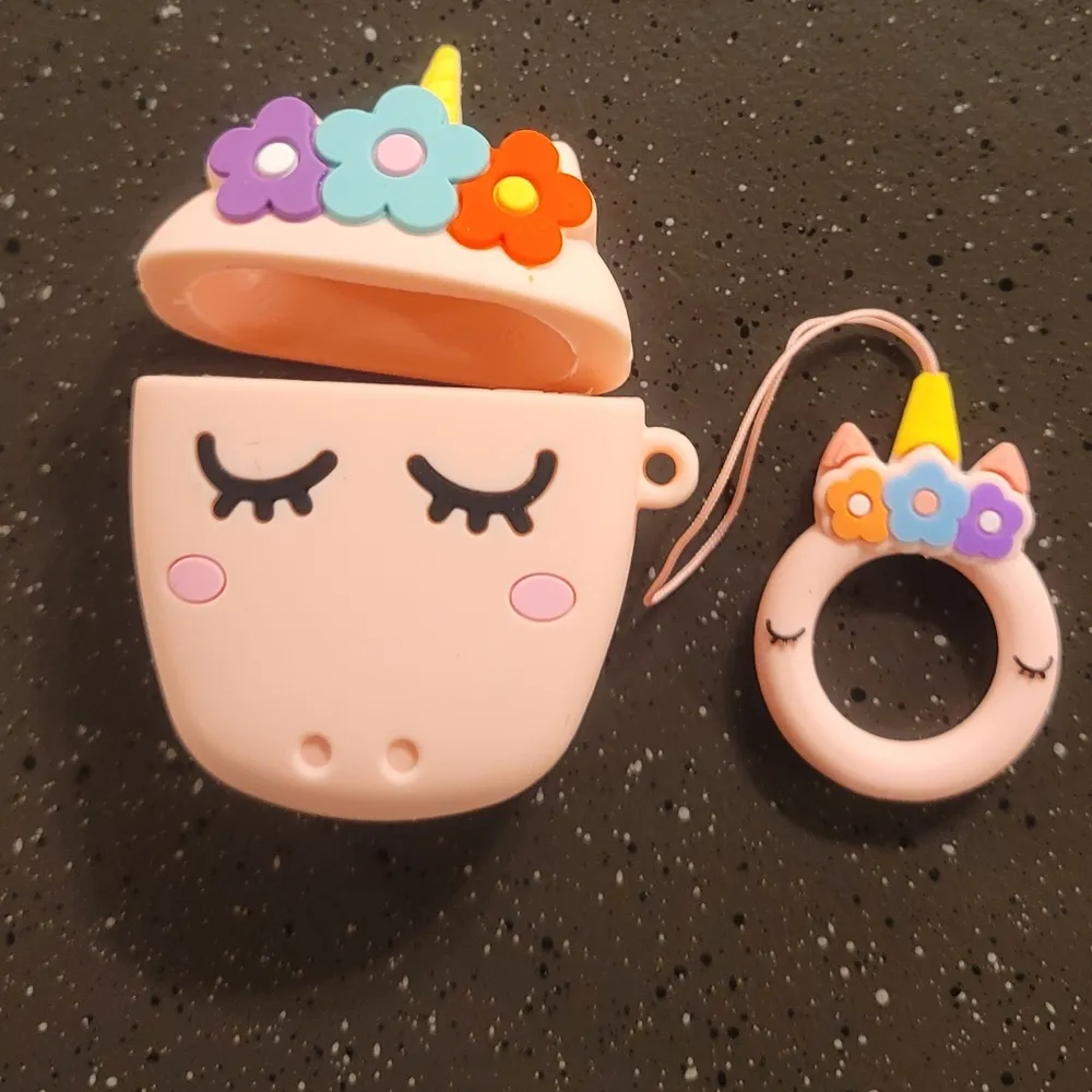 NWT! Unicorn Pink 3D Cartoon Airpod 1 & 2 Silcone Protective Case NEW - Image 5