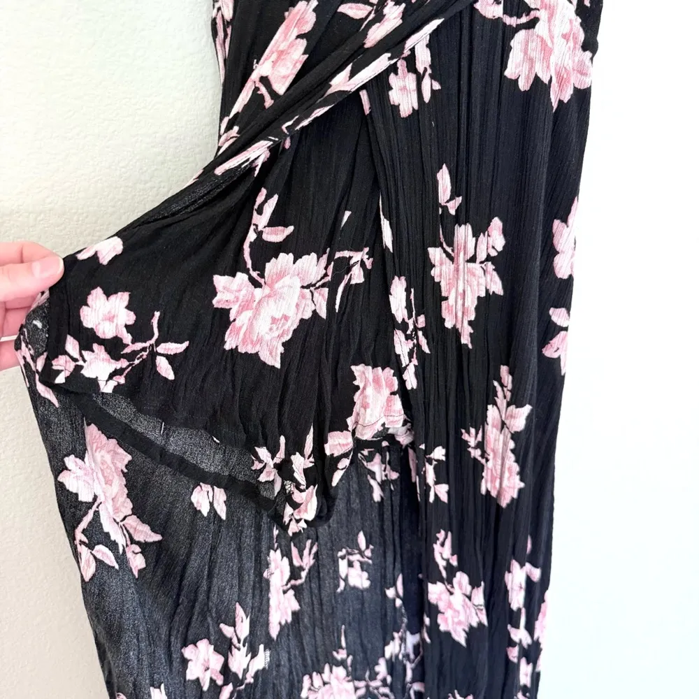Short sleeve floral maxi romper/dress Black Size XS - Image 5