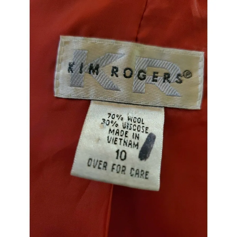 kim rogers  Size 10 Wool Coat Red - Image 7
