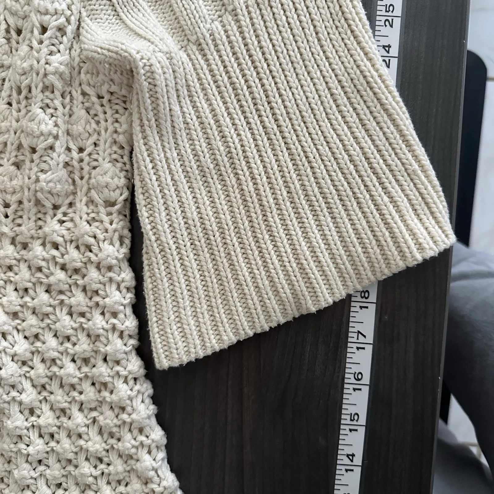 Vintage Fisherman Quiet Luxury Sweater Cream‎ Coastalcore Cable Knit Y2K Women M - Image 4