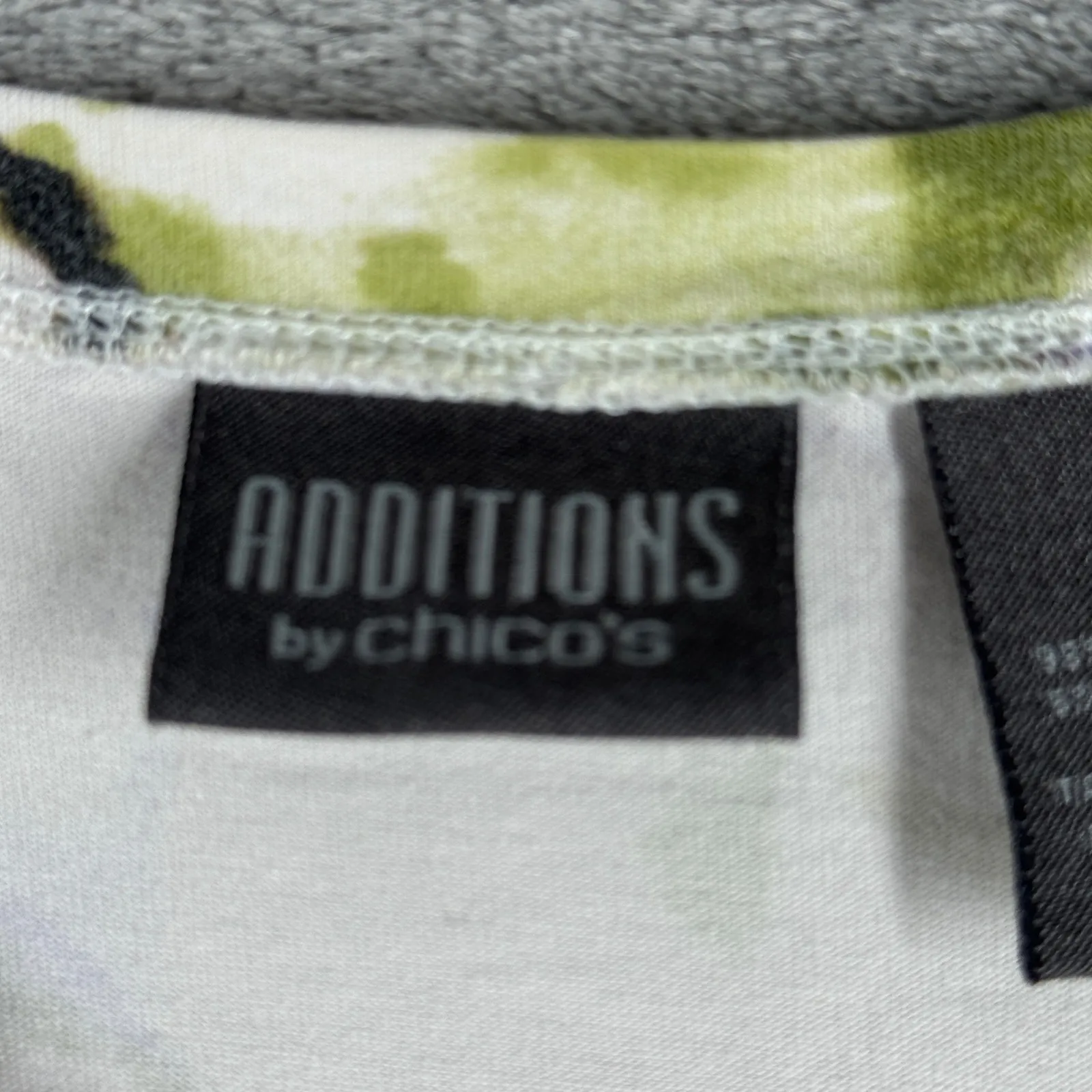 Additions by Chicos Shirt‎ Floral Print Top 3/4 Sleeve Vintage White Multi Large - Image 6