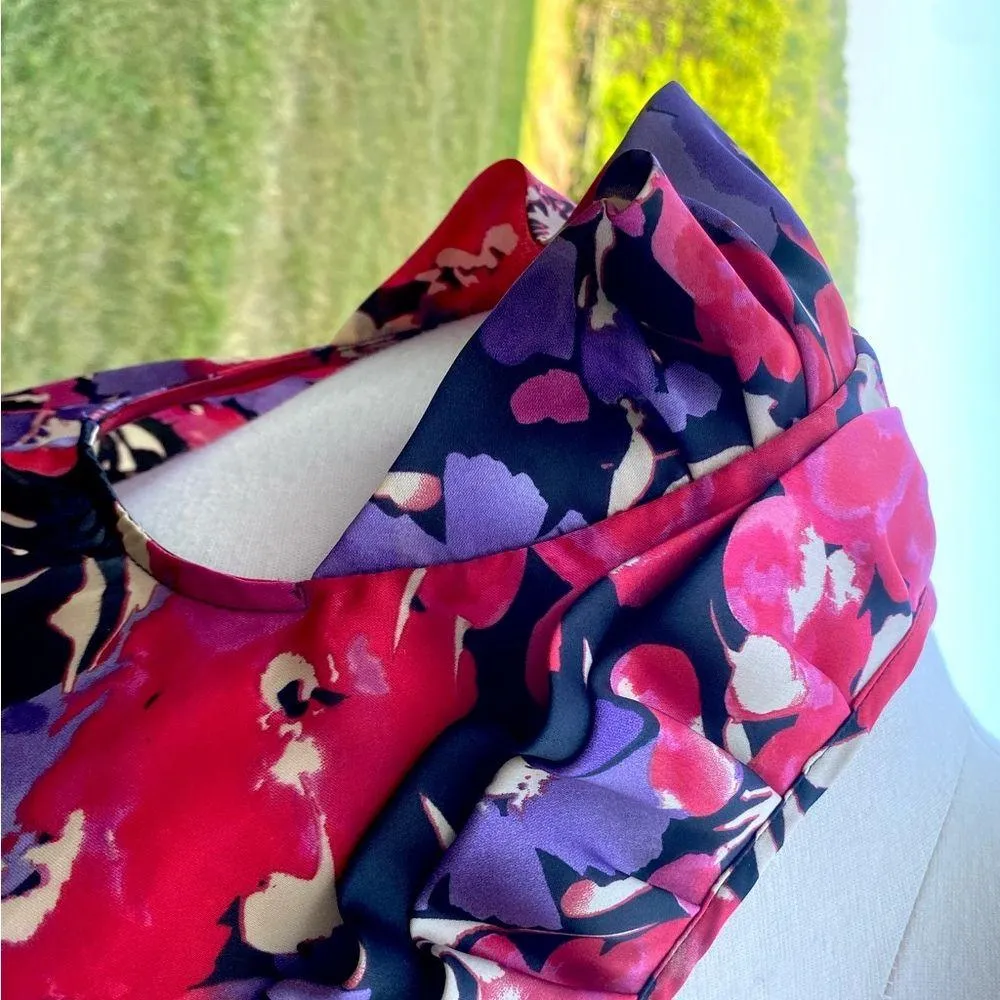 Anne Klein Button Down Cap Sleeve Ruffle Blouse - Image 9