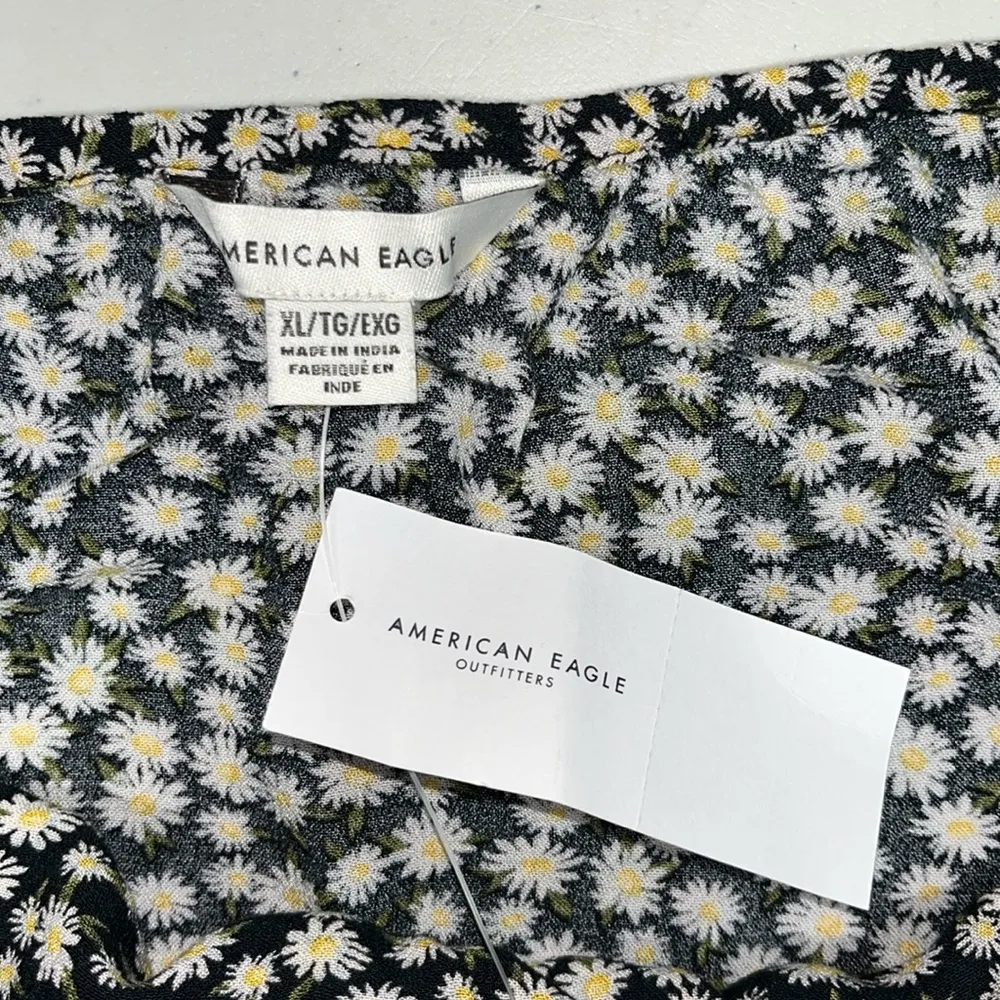 American Eagle NWT XL Black & White Daisy Ditsy Floral Print Halter Mini Dress - Image 6