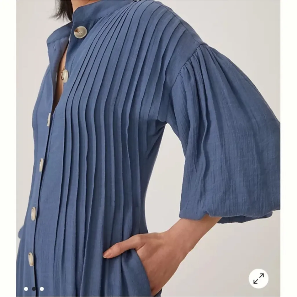 Mare Mare x Anthropologie Button Front Maxi Midi Dress Size Medium - Image 3