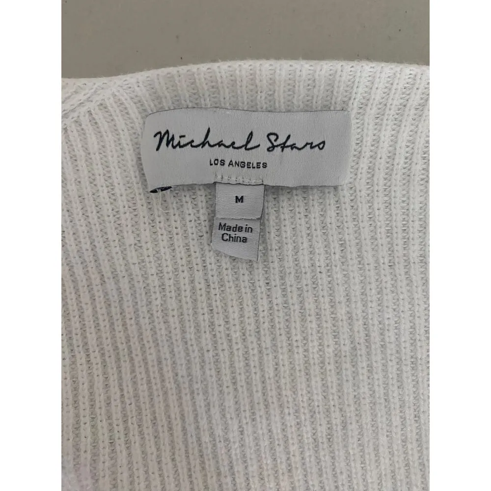 Michael Stars Knit Ombre Dip Dye White Lavender Pink Orange Sweater Medium - Image 2