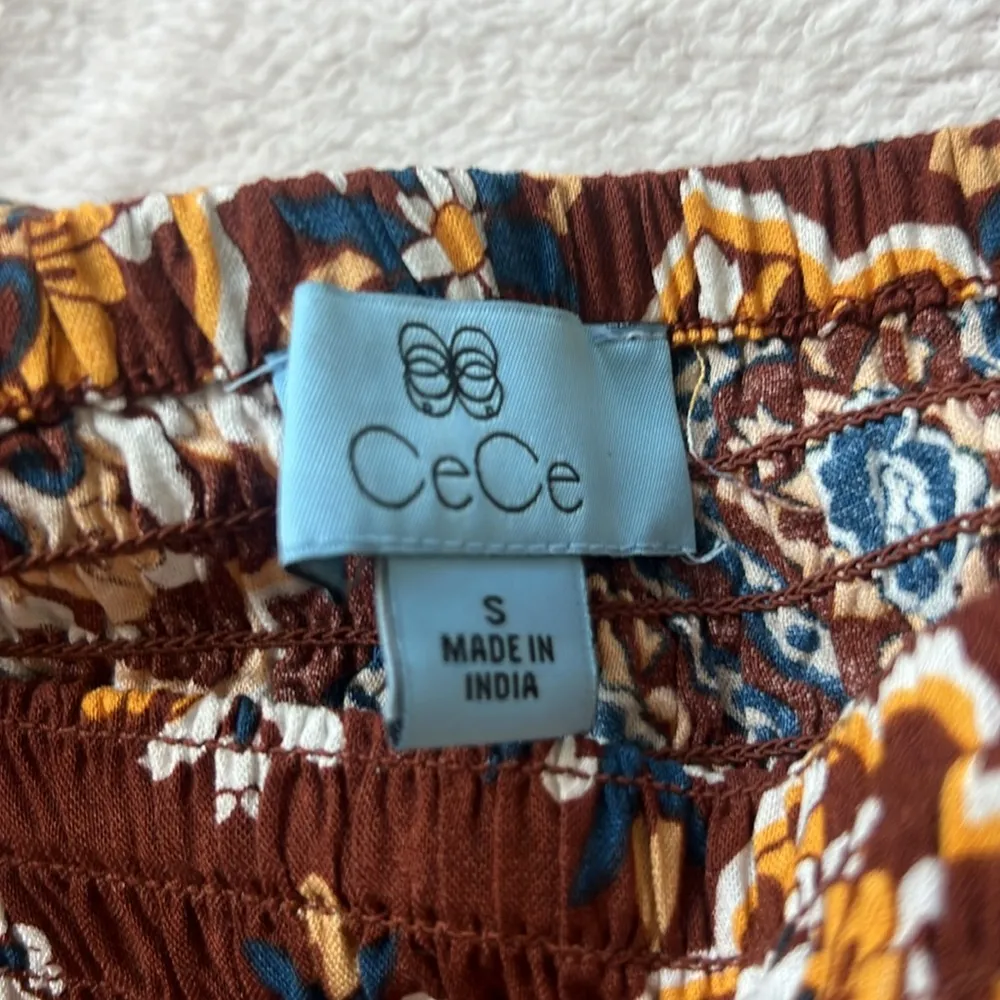 CeCe Brown Floral Wide-Leg Pants - Image 5