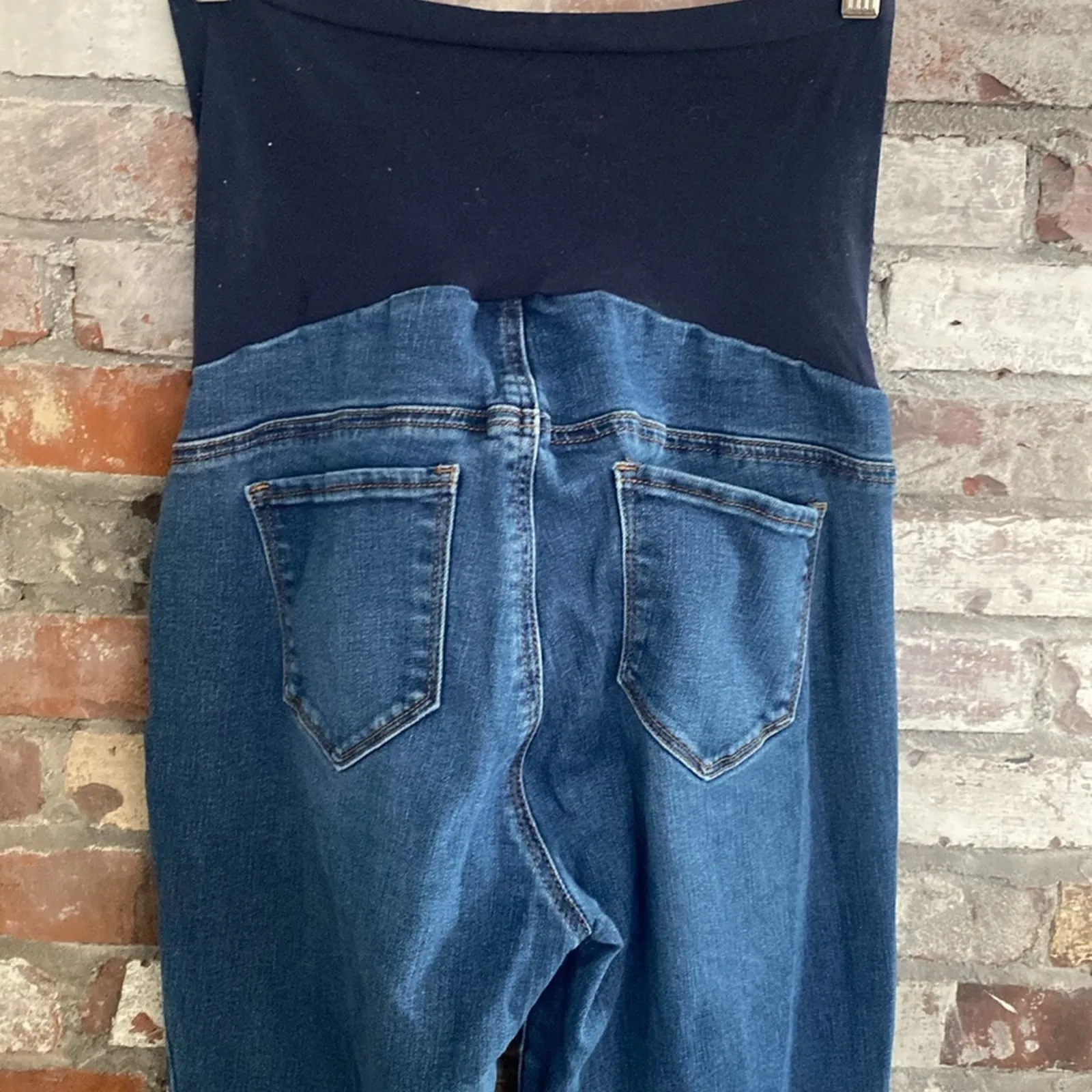 Indigo Blue Straight Leg Maternity Jeans Size L - Image 5