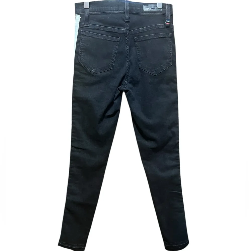 Etienne Marcel NWT Mid Rise Full Side Zip Black Tuxedo Stripe Jeans Size 25 - Image 10