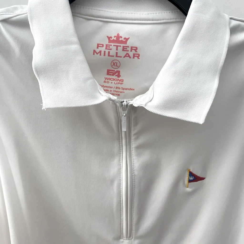Peter Millar Sleeveless Polo Shirt Women’s XL Golf Tennis Wicking UPF 50 White - Image 3