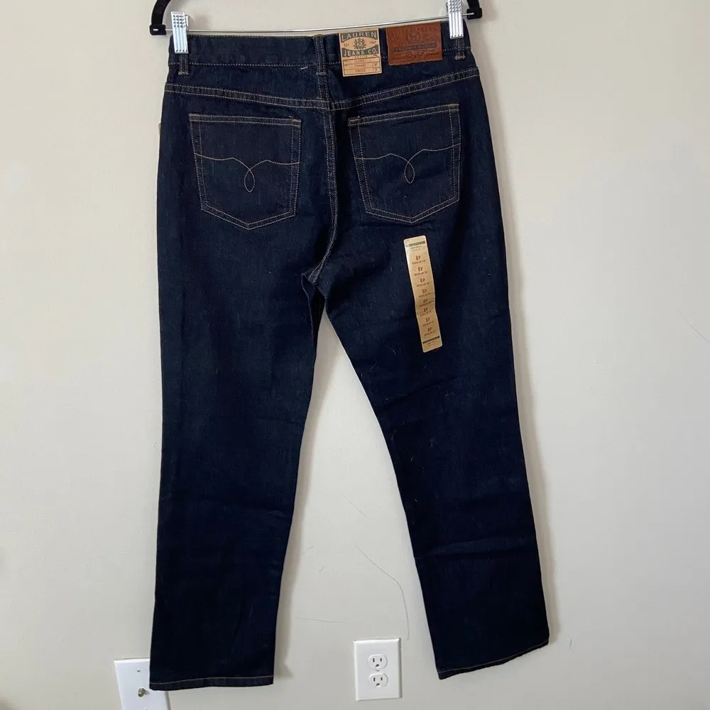 Ralph Lauren Dark Wash Nolita Straight Jeans Size 8 Petite - Image 4