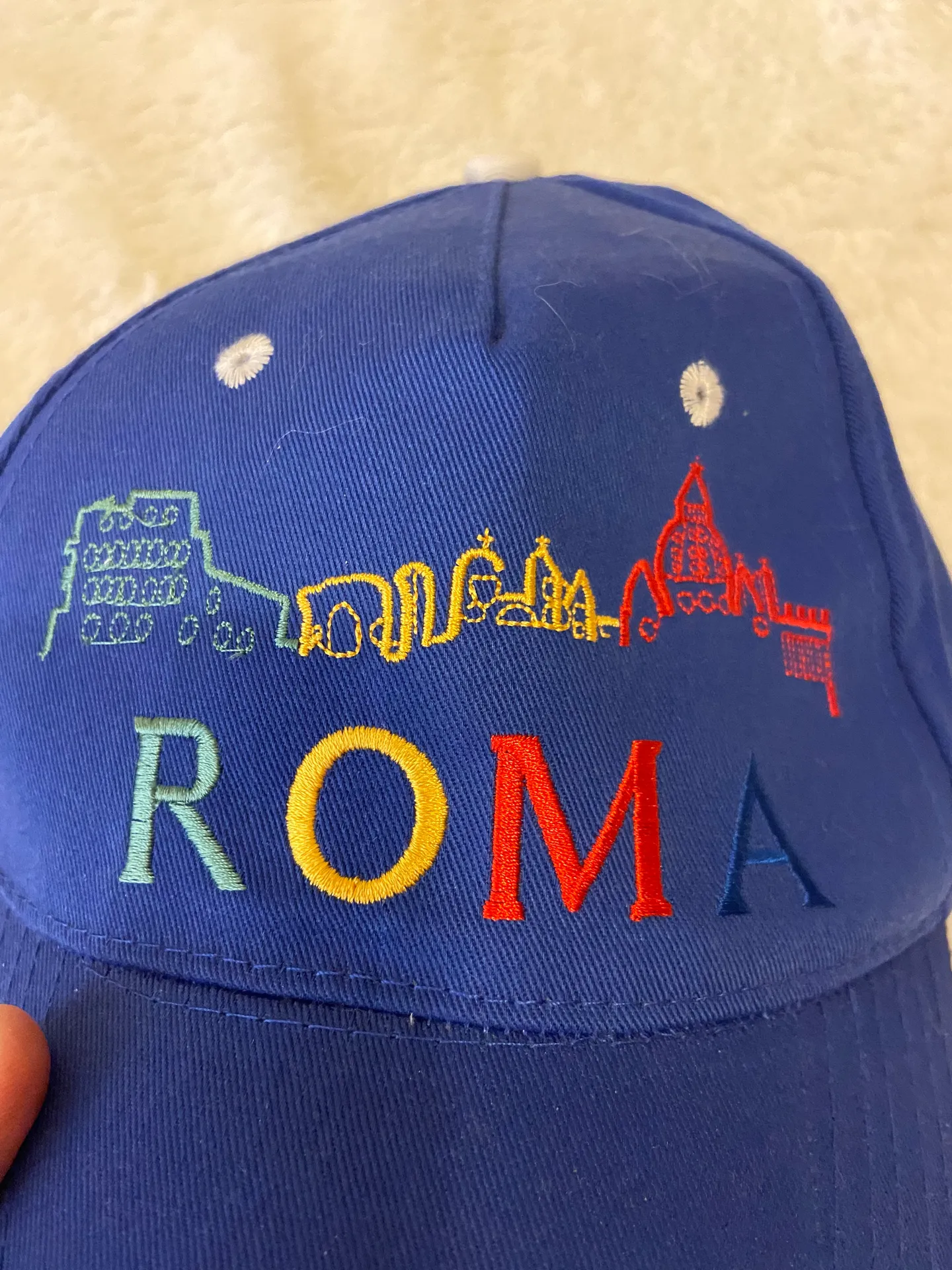 NWOT roma Rome Italy blue travel collectible cap - Image 4