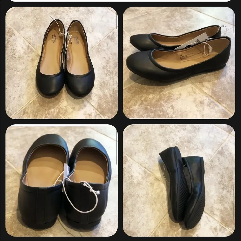 🆕 Mossimo Ona solid black scrunch slip on round toe solid black ballet flats Size 5 - Image 7
