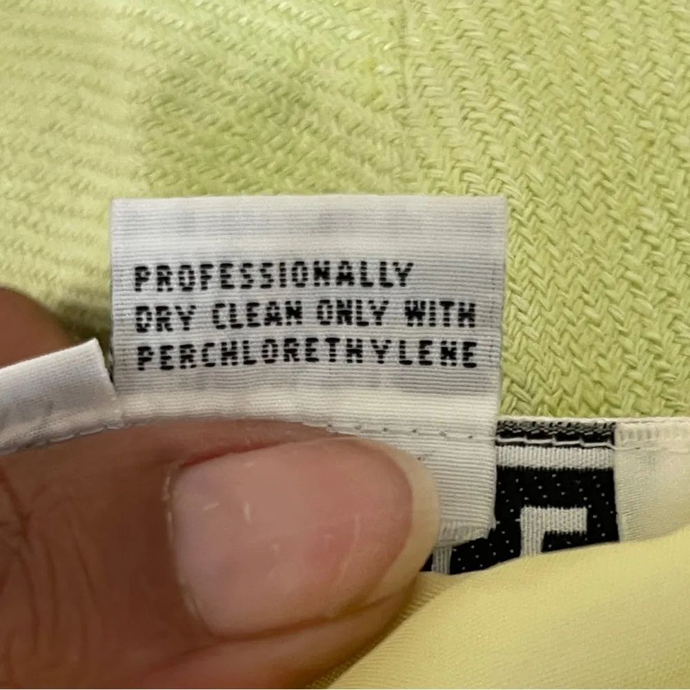 CARLISLE | Lime Green 100% Silk Zip Up Blazer Sz 12 - Image 9