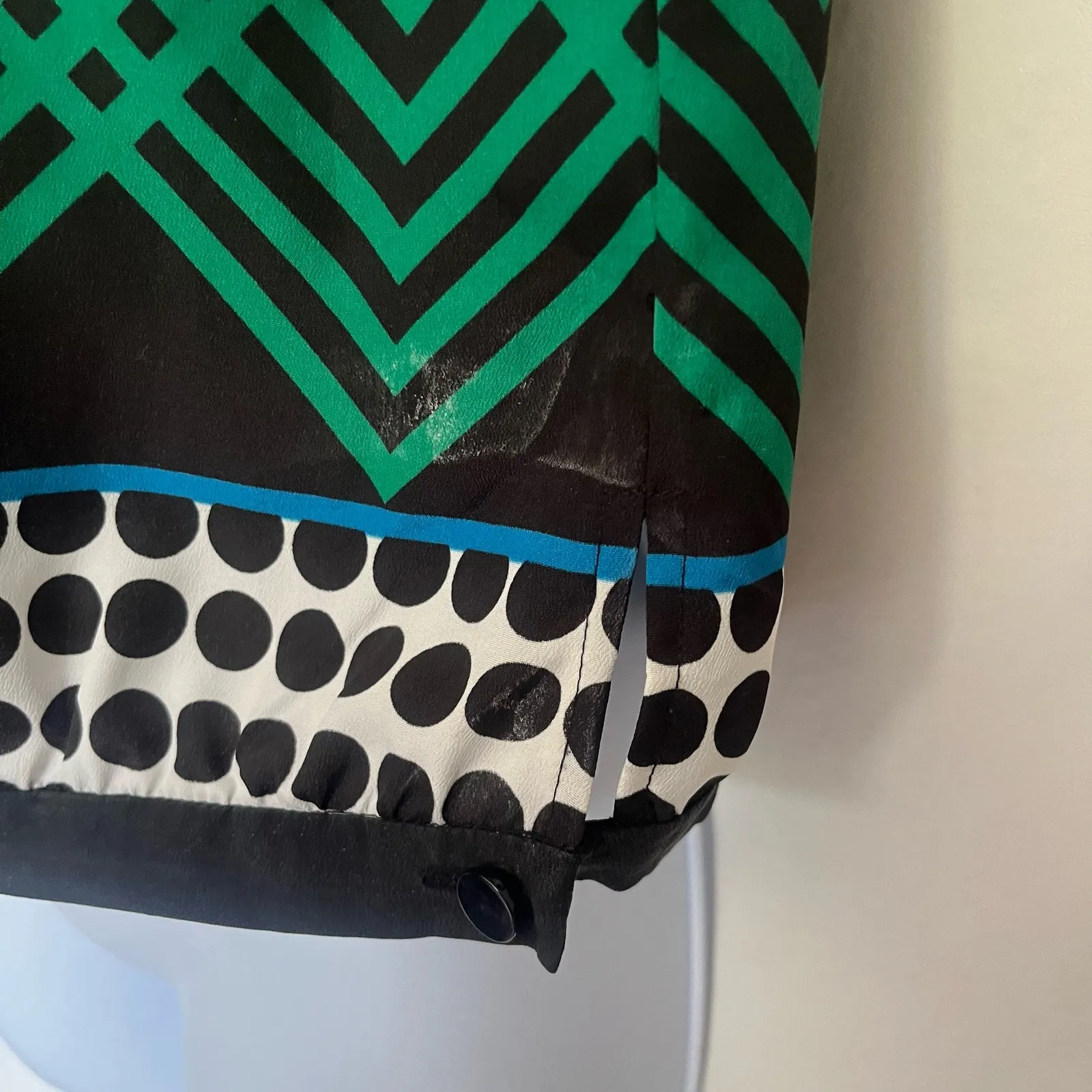 Trina Turk Sleeveless Geometric Womens Top Sz 0 Y2K Mod Retro Preppy Polka Dots - Image 7