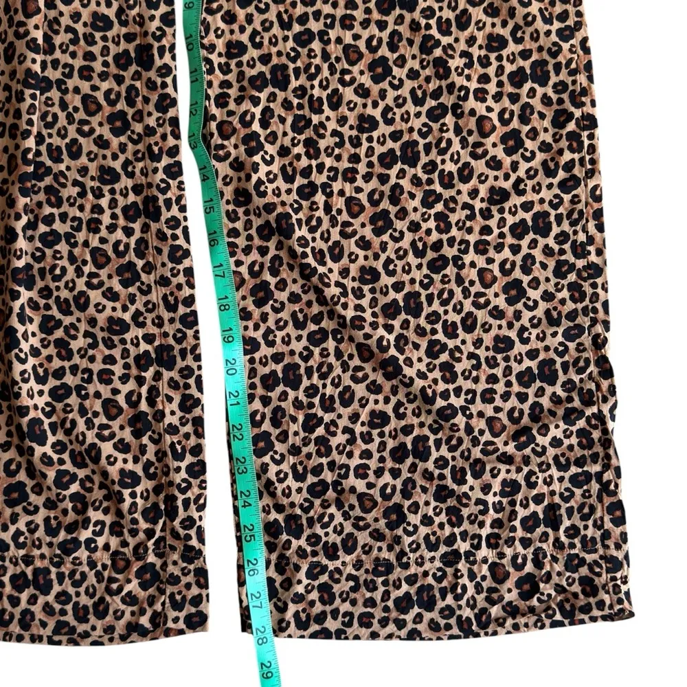 Leopard Print Ruffle Waist Cover Up Swim Pants Shade & Shore Brown Large - Image 9