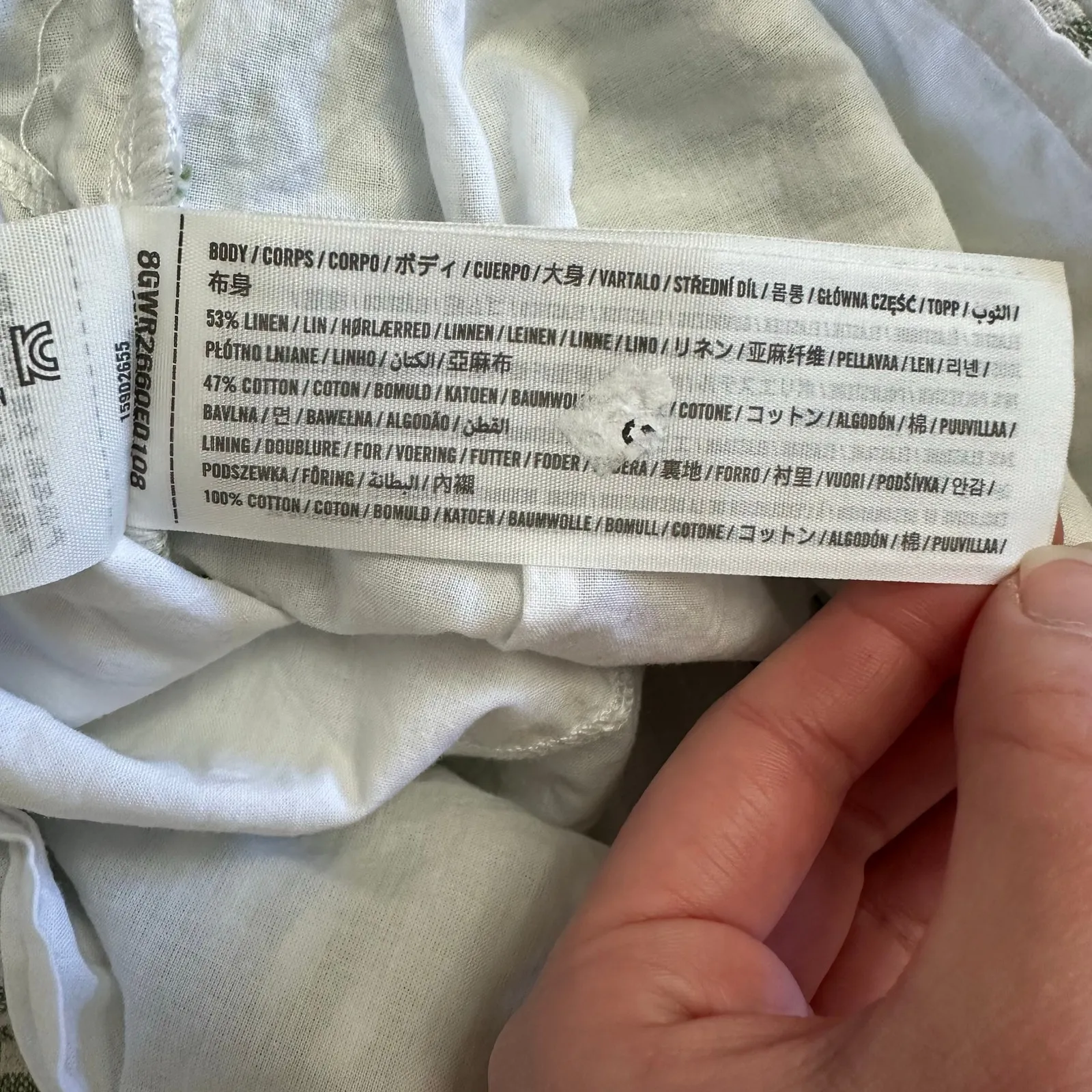 Abercrombie & Fitch Linen Stripe Sundress Romper Sage Green Small - Image 9