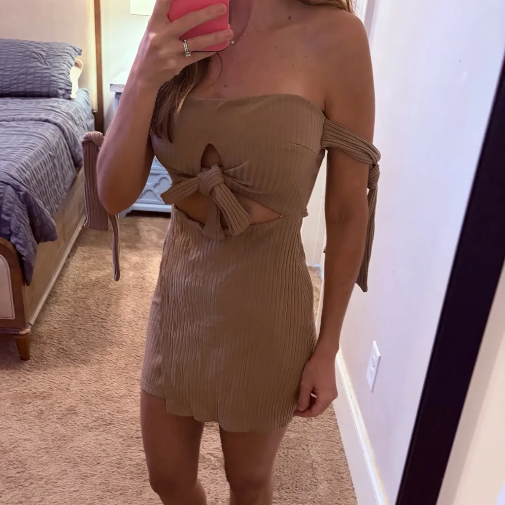 Sabo Skirt Tan Mini Dress - Image 2