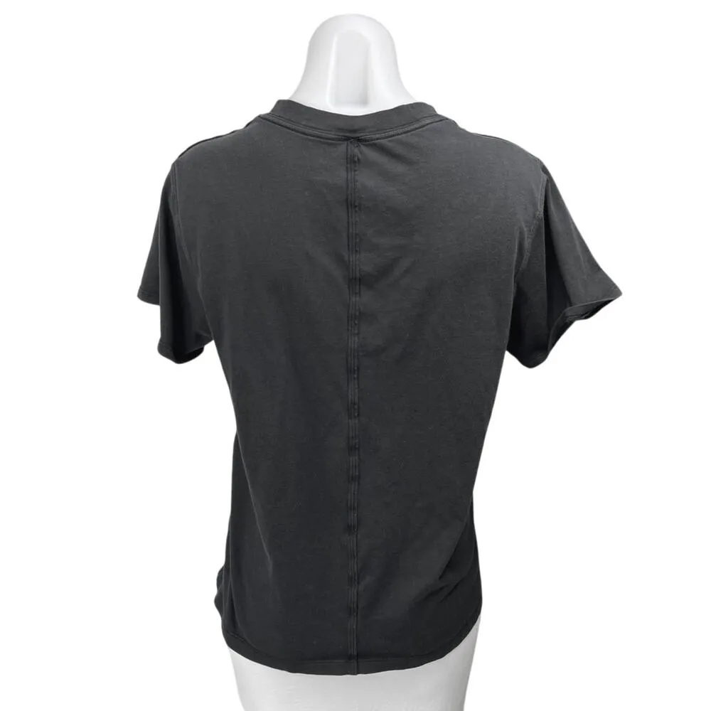 Lululemon Women's Black Knit Short Sleeve Crew Neck Basic Tee T - Image 2