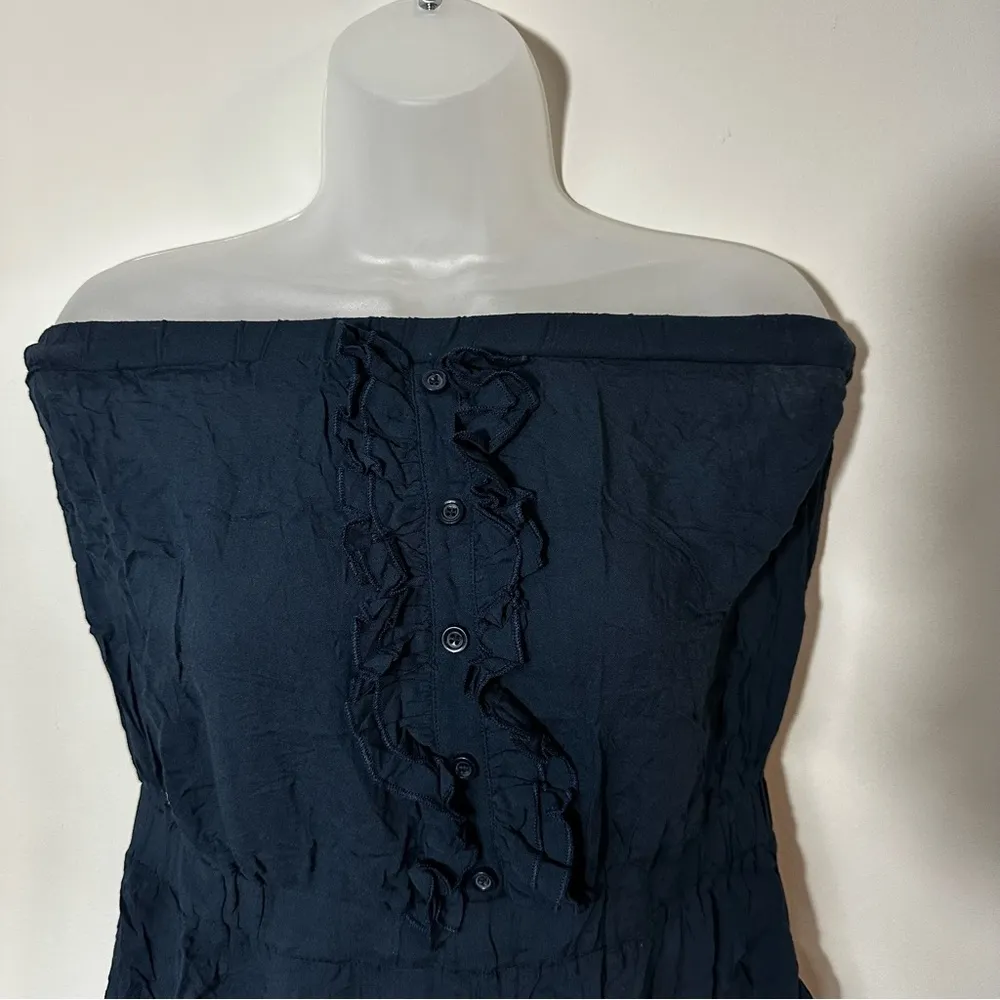 Forever21 Navy Off the Shoulder Romper in Size Medium - Image 3