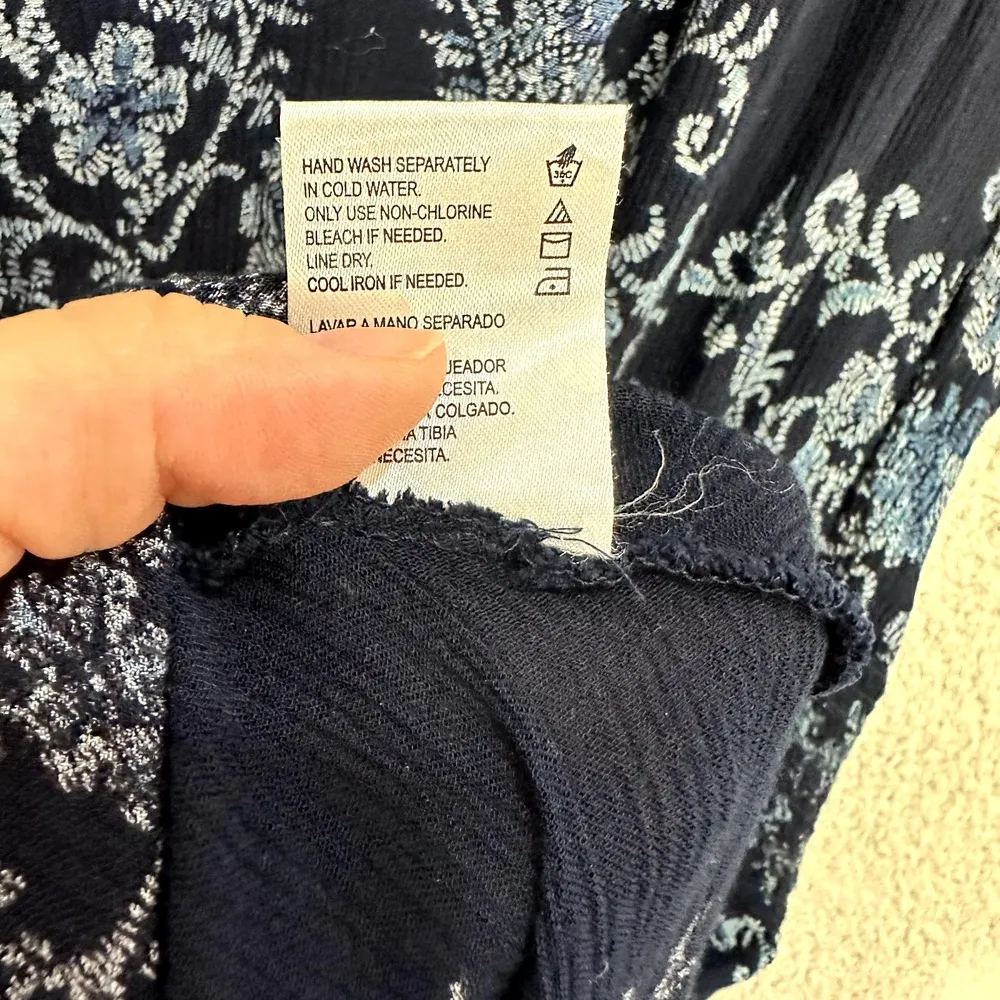 Bila Flowy Maxi Dress Women Small Blue Geometric Sleeveless Boho Hippie Festival - Image 5