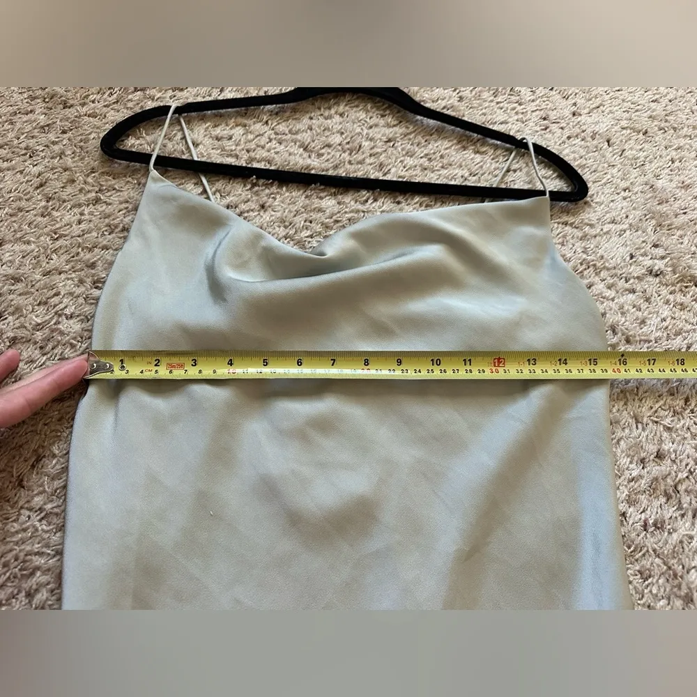 J. Ing Women’s Spaghetti Strap Cowl Pistachio Green Midi Slip Dress Size Large - Image 6