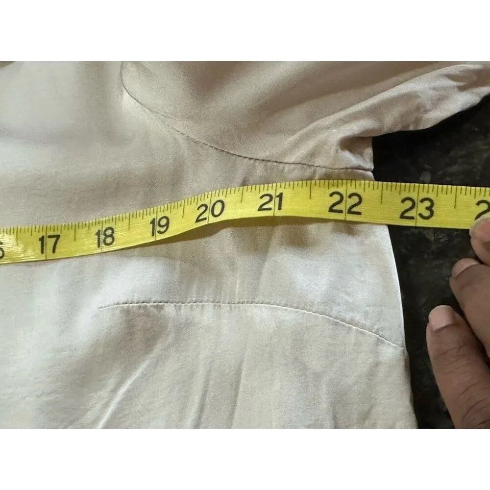 J. Jill Oversized Split Neck Top Blouse Button Down Sz L Cream Office Basic - Image 7