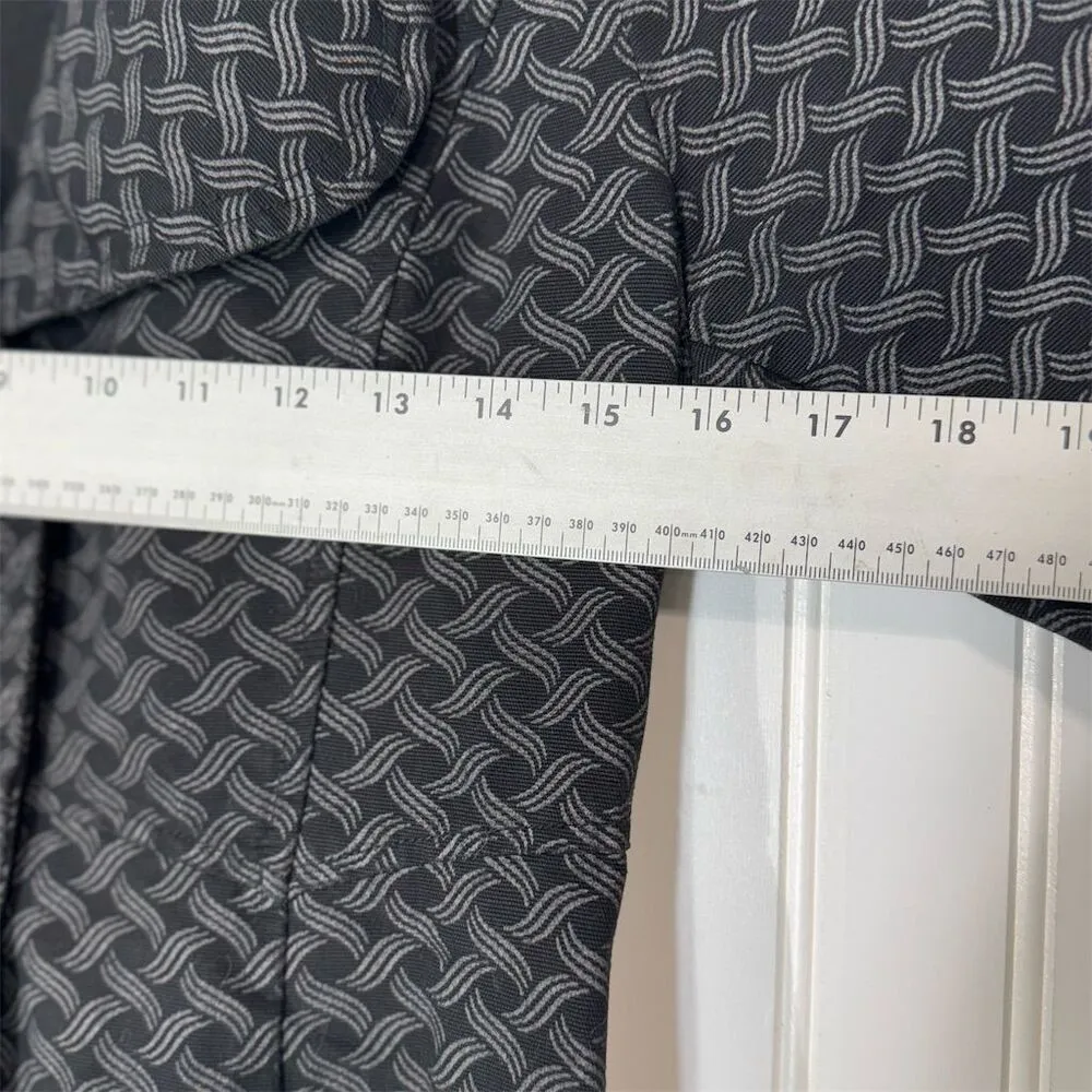 Custo Barcelona Black Patterned Cotton Coat Jacket USA 6 Eur 40 Mod Retro Style - Image 3