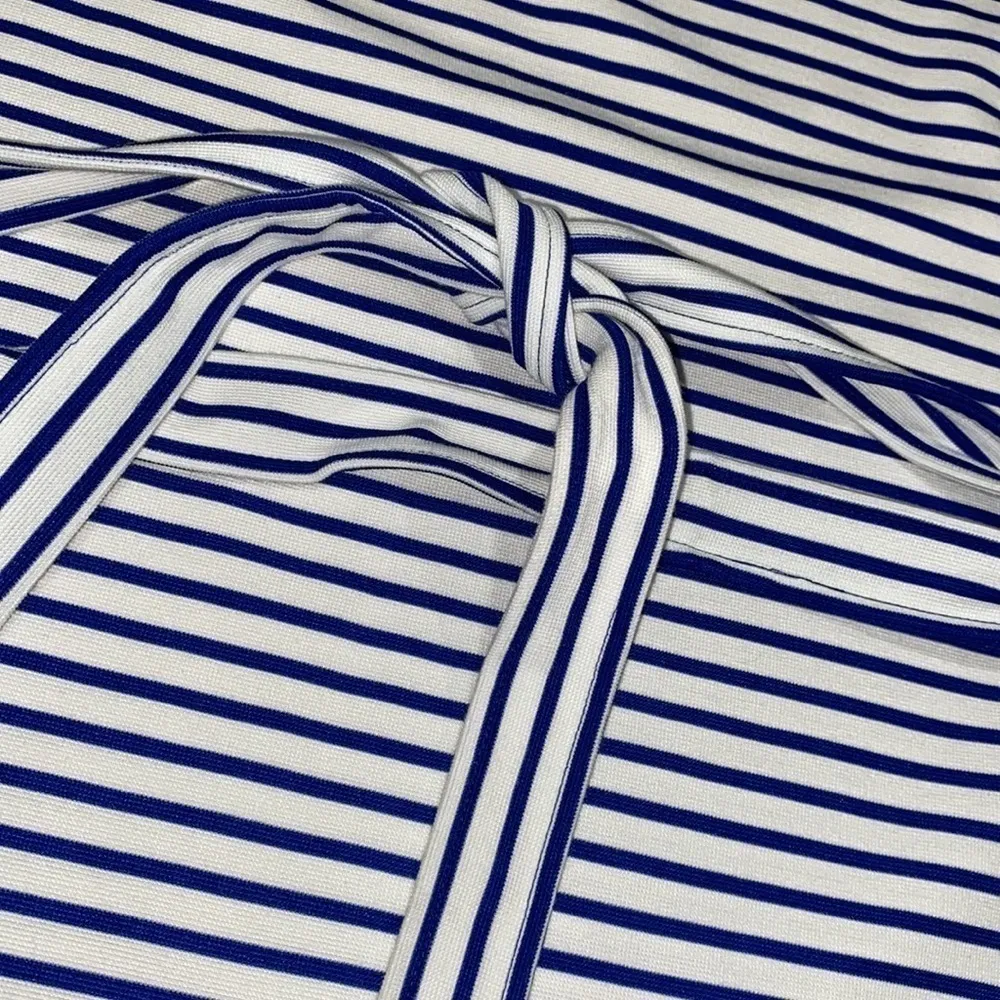 Liz Claiborne blouse sash‎ waist coastal granny striped nautical - Image 5