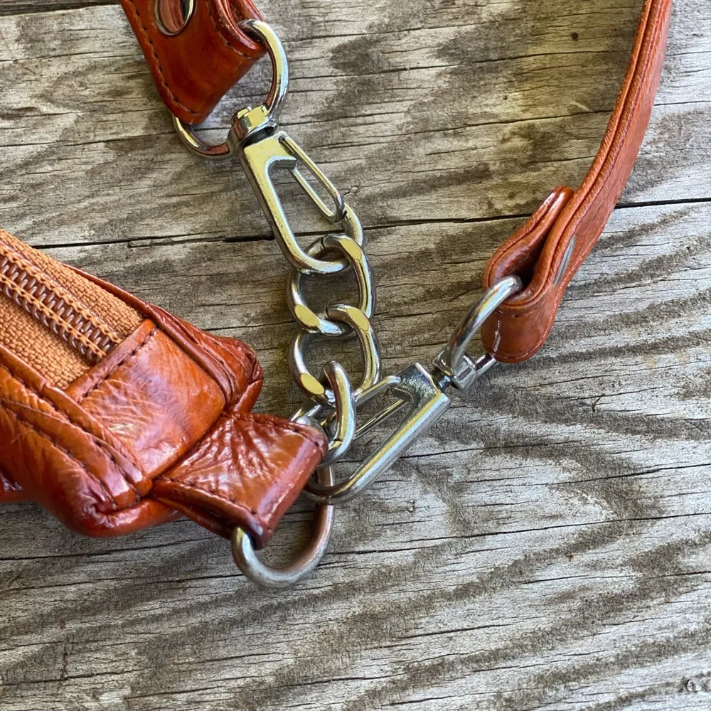 Vintage Lee Sands Authentic Eel Skin Bag Orange - Image 5