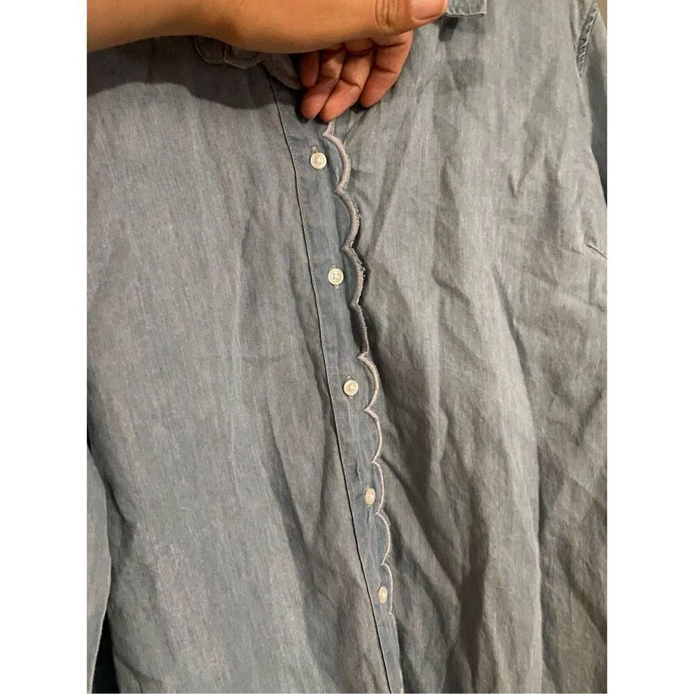 Kim Rogers Denim Button Up Long Sleeve Size XL - Image 3