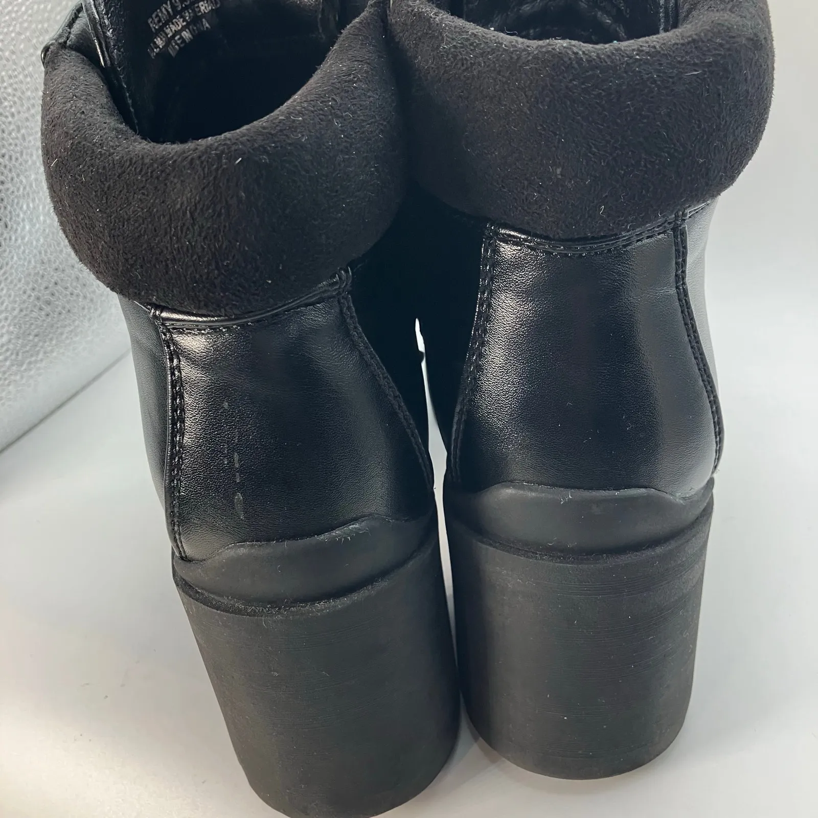 Cushionaire Remy Black Lace-Up Lug Sole Chunky Heel‎ Boots Size 9.5M combat punk - Image 6