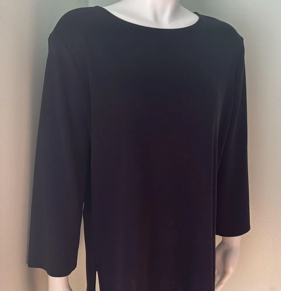 Misook Long Sleeve Black Tunic Medium - Image 2