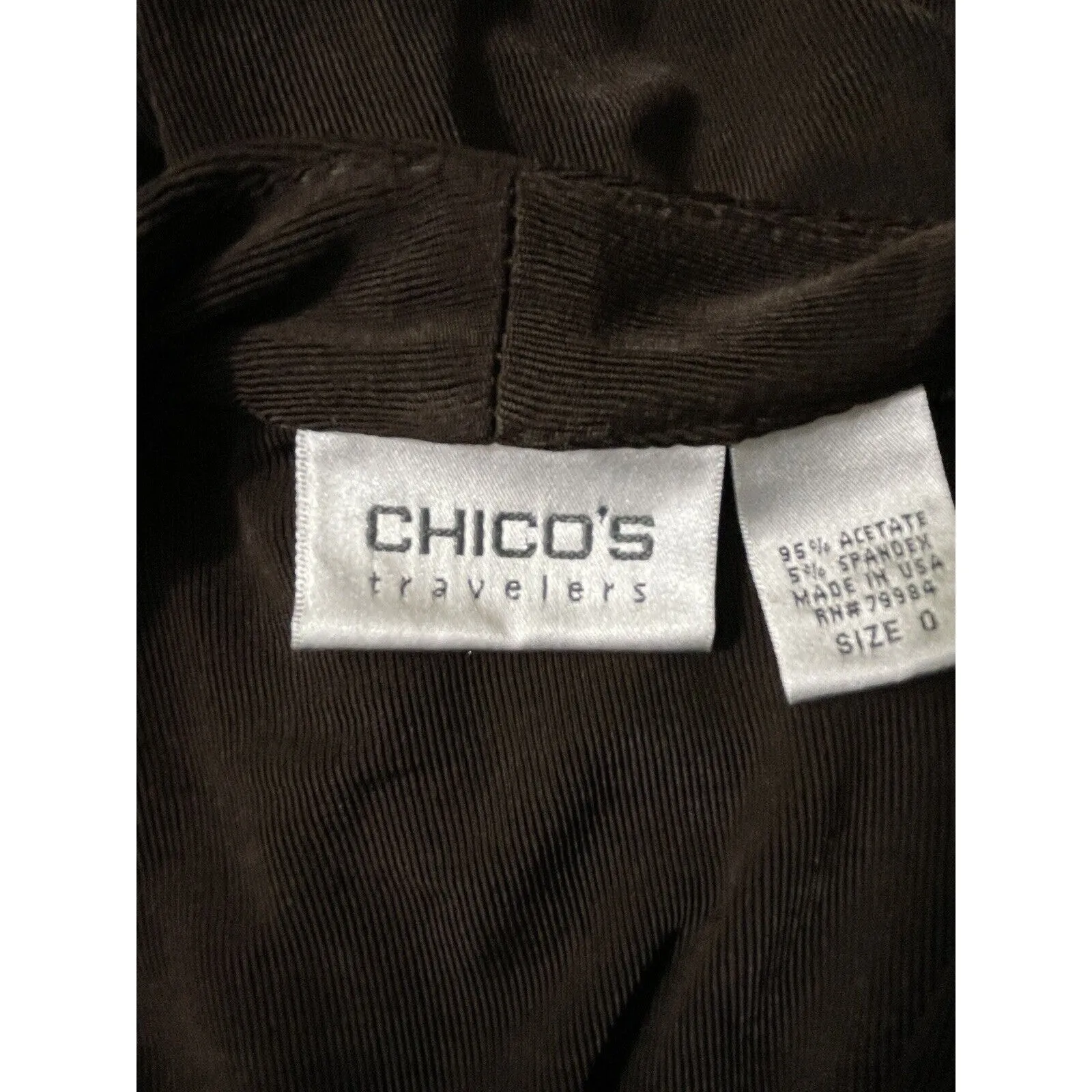 Chicos Travelers Size Small Open Front Cardigan Slinky Knit Brown Topper Pockets - Image 7