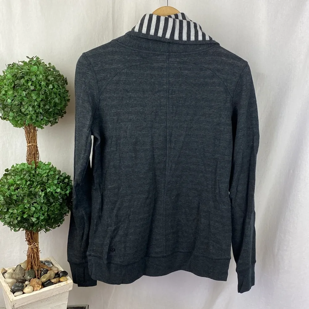 Lululemon Gray Long Sleeve Cowl Neck Athletic Top 6 - Image 2