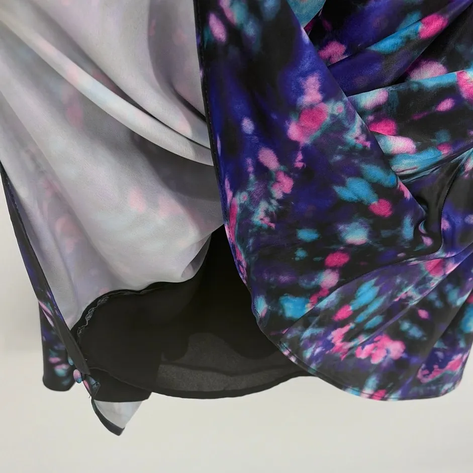 Olivia Rubin Y2K Midi Slip Dress Sz 10 Party Holiday Glam Cowl Neck NYE Festival Purple - Image 6