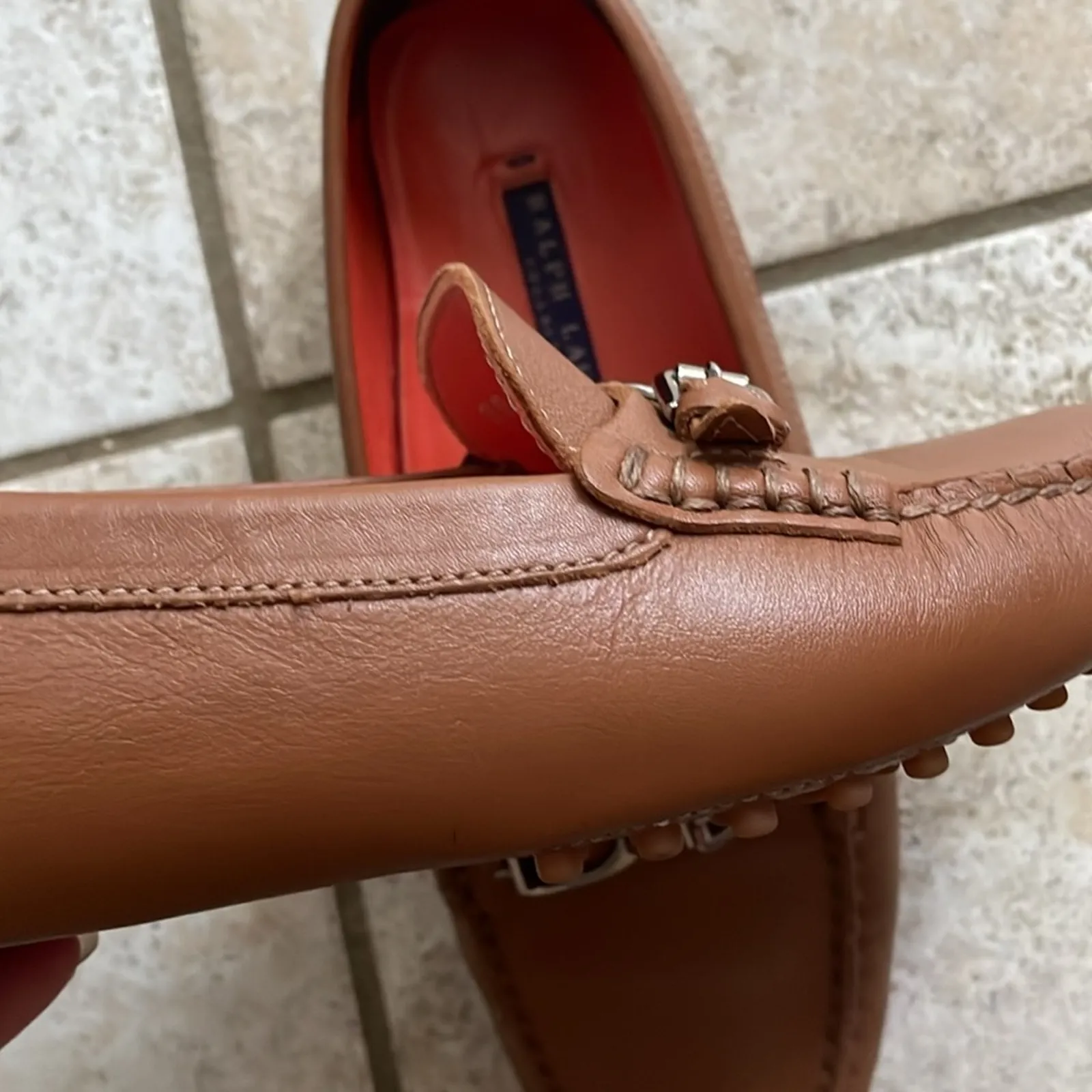 RALPH LAUREN COLLECTION DASITA Tan Leather Driver Loafer Moccasin Shoes Size 5.5 - Image 15