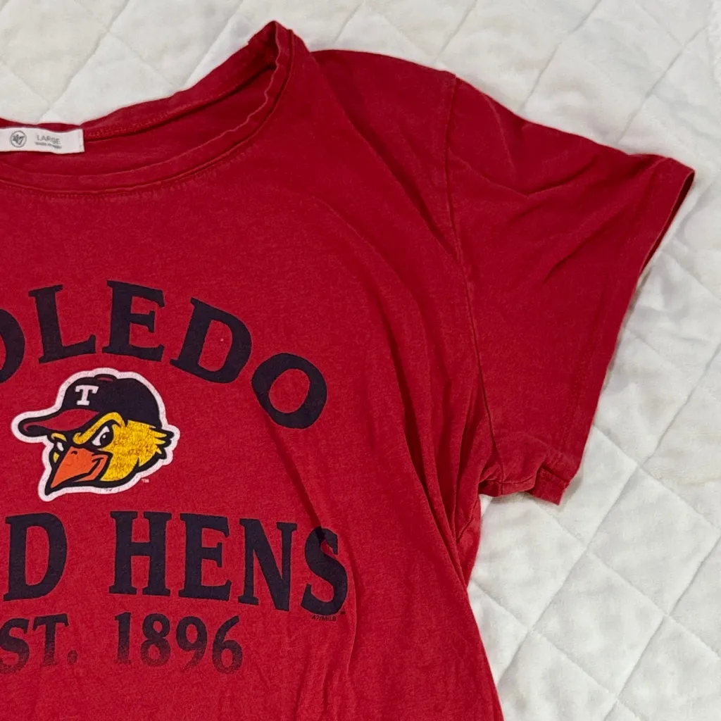 47 Women's Red Toledo Mud Hens Tee - Image 4